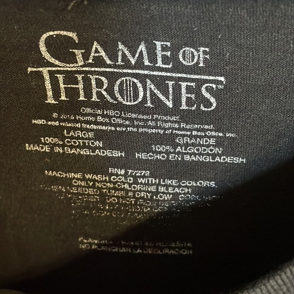 Game of Thrones graphic men’s T shirt black size Large - Picture 2 of 9